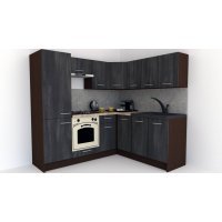 Bucatarie de Colt GENA NEW 7 DR. 180-210, Cu Corp de Cuptor, Wenge / Decor 8509